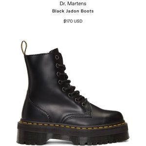 Dr Martens Jadon platform combat boots in black